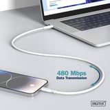 Digitus Câble en silicone USB 2.0 USB-A > Lightning, certifié MFI Blanc