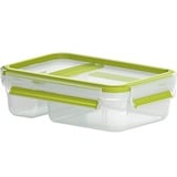 Emsa 518103 gamelle Boîte de rangement alimentaire 0,6 L Polypropylène (PP), Élastomère thermoplastique (TPE) Vert, Transparent 1 pièce(s), Lunch-Box Vert clair/transparent, Boîte de rangement alimentaire, Adulte, Vert, Transparent, Polypropylène (PP), Élastomère thermoplastique (TPE), Monochromatique, Rectangulaire