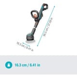 GARDENA AquaBrush Compact Batterie multi-usages sans fil 02/18V P4A Solo, Nettoyant pour sols dur Gris/Turquoise, 14840-55, POWER FOR ALL ALLIANCE, batterie et chargeur non inclus