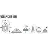 High Peak Woodpecker 3 LW, Tente Vert/Rouge