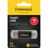 Intenso Twist Line 16 GB, Clé USB Anthracite/transparent