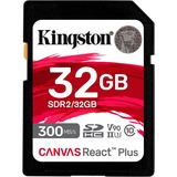 Kingston Canvas React Plus 32 Go SDHC, Carte mémoire Noir, UHS-II U3, Class 10, V90