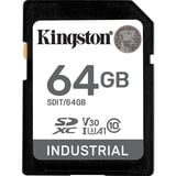 Kingston Industrial 64 GB SDXC, Carte mémoire Noir