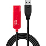 Lindy 42782 câble USB 12 m USB 2.0 USB A Noir, Câble d'extension Noir/Rouge, 12 m, USB A, USB A, USB 2.0, 480 Mbit/s, Noir