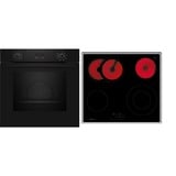 Neff B2CCG6AK3 + T16SBN1L0 set d'appareils de cuisine Céramique Four électrique, Ensemble four Noir/en acier inoxydable, Céramique, 4 zone(s), Verre-céramique, Noir, Tactile, 58,3 cm