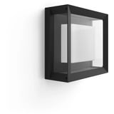 Philips White & Color Ambiance Econic Outdoor applique murale carrée, Lumière LED Noir