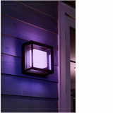 Philips White & Color Ambiance Econic Outdoor applique murale carrée, Lumière LED Noir