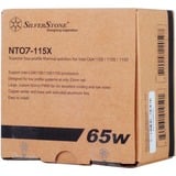 SilverStone SST-NT07-115X système de refroidissement d’ordinateur Carte SIM Refroidisseur 8 cm Noir, Métallique, Refroidisseur CPU Refroidisseur, 8 cm, 1200 tr/min, 3400 tr/min, 26 dB, 48 cfm