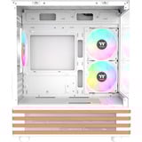 Thermaltake View 170 WS ARGB boîtier mini tower Blanc/bois | 2x USB-A | RGB | Verre Trempé