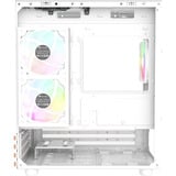 Thermaltake  boîtier mini tower Blanc/bois | 2x USB-A | RGB | Window