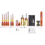 Wiha Set de base de mallette à outils L électrique, Set d'outils Rouge/Jaune