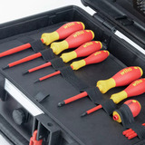 Wiha Set de base de mallette à outils L électrique, Set d'outils Rouge/Jaune