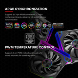 Xilence XPF360.ARGB ventilateurs de boîtier Noir, 3 pièces, 125 x 120 x 25 mm, PWM