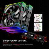 Xilence XPF360.ARGB ventilateurs de boîtier Noir, 3 pièces, 125 x 120 x 25 mm, PWM