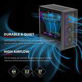 Xilence XPF360.ARGB ventilateurs de boîtier Noir, 3 pièces, 125 x 120 x 25 mm, PWM