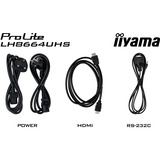 iiyama ProLite LH8664UHS-B3AG 85.6" 4K Ultra HD, Affichage public Noir (Mat), HDMI, USB-C, Audio, WiFi 5, LAN, Android 14