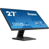 iiyama ProLite T2752MSC-B1 écran plat de PC 68,6 cm (27") 1920 x 1080 pixels Full HD LED Écran tactile Noir Moniteur Noir (Mat), 1x DisplayPort, 1x HDMI, 2x USB-A, 68,6 cm (27"), 1920 x 1080 pixels, Full HD, LED, 5 ms, Noir