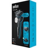 Braun Series 5 51-M1200s rasoir pour homme Rasoir à grille Tondeuse Noir, Bleu Noir/Turquoise, Rasoir à grille, Noir, Bleu, AutoSense, Boutons, Batterie, Lithium-Ion (Li-Ion)