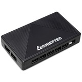 Chieftec GS-03B-OP unité centrale Midi Tower Noir, boîtier pc Noir | 2x USB-A | 1x USB-C | RGB | Window