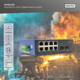 Digitus Commutateur Gigabit Ethernet industriel 8+2 ports, Switch 