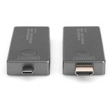 Digitus Extendeur vidéo sans fil 4K USB-C > HDMI, 30 mètres, Extension HDMI Noir/Argent