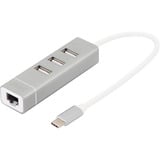 Digitus Hub USB Type-C 3 ports, Station d'accueil Argent/Blanc
