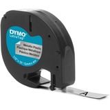 Dymo S0721730 ruban d'étiquette Noir sur fond métallique Noir sur fond métallique, Polyester, DYMO, LetraTag 100T, LetraTag 100H, 1,2 cm, 4 m