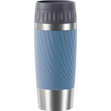 Emsa Easy Twist 360 ml Bleu Acier inoxydable, Gobelet Bleu/en acier inoxydable, Bleu, Silicone, Acier inoxydable, Polypropylène (PP), 360 ml, 8,3 cm