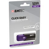Emtec Click Easy lecteur USB flash 128 Go USB Type-A 3.2 Gen 1 (3.1 Gen 1) Noir, Violet, Clé USB Violet/Noir, 128 Go, USB Type-A, 3.2 Gen 1 (3.1 Gen 1), 20 Mo/s, Sans capuchon, Noir, Violet