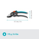 GARDENA Sécateur PremiumCut - Bois sec Gris/Turquoise