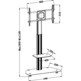 HAGOR HP-Stand 55 139,7 cm (55") Noir, Stand system Noir, 50 kg, 94 cm (37"), 139,7 cm (55"), 200 x 200 mm, 700 x 400 mm, -5 - 15°