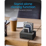 ICY BOX IB-1233CL-CR, station de clonage SSD/HDD, Station d'accueil Noir