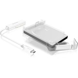 ICY BOX IB-AC703-C Boîtier disque dur/SSD Translucide, Blanc 2.5" Blanc/transparent, Boîtier disque dur/SSD, 2.5", Série ATA III, Échange à chaud, Connectivité USB, Translucide, Blanc