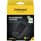 Intenso XS20000 Lithium Polymère (LiPo) 20000 mAh Noir, Powerbank Noir, 20000 mAh, Lithium Polymère (LiPo), 3,1 V, Noir