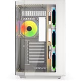 Krux  boîtier midi tower Blanc | 2x USB-A | 1x USB-C | RGB | Verre Trempé