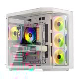 Krux  boîtier midi tower Blanc | 2x USB-A | 1x USB-C | RGB | Verre Trempé