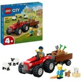 LEGO Ville - Tracteur rouge avec remorque et moutons, Jouets de construction 60461