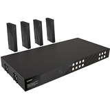 Lindy Extendeur Matrice HDBaseT 4x4 HDMI 4K60 Cat.6 150m, Repartiteur HDMI Noir
