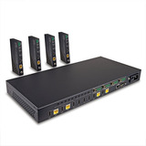 Lindy Extendeur Matrice HDBaseT 4x4 HDMI 4K60 Cat.6 150m, Repartiteur HDMI Noir
