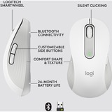 Logitech Signature M650 souris Gauche RF sans fil + Bluetooth Optique 2000 DPI Blanc, Gauche, Optique, RF sans fil + Bluetooth, 2000 DPI, Blanc