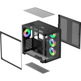 Ocypus  boîtier midi tower Noir | 2x USB-A | 1x USB-C | RGB | Window