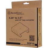 SilverStone SDP10 Cage disque dur, Cadre de montage Noir, Cage disque dur, Acier, Noir, 13,3 cm (5.25"), 148 mm, 152,8 mm, Vente au détail