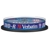 Verbatim DVD-R 4,7 Go, Support vierge DVD DVD-R, 120 mm, Fuseau, 10 pièce(s), 4,7 Go