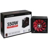 Xilence Perfomance Gaming alimentation  550 watt Noir, 2x PCIe, 550 W, 200 - 240 V, 50 Hz, 10 A, Actif, 105 W