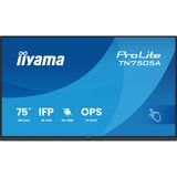 iiyama ProLite TN7505A-B1AG 74.5" 4K Ultra HD Moniteur tactile Noir, 1x DisplayPort, 2x HDMI, 1x VGA, 1x USB-C, 3x USB-A, 2x RJ-45