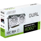 ASUS Dual GeForce RTX 4060 Ti White OC Edition 8Go GDDR6, Carte graphique Blanc, 1x HDMI, 3x DisplayPort, DLSS 3