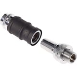 Alphacool ES Schnellverschluss BLH1A PushIn Set IG-IG avec presse-étoupe, Connecteur Noir (Mat)/chrome