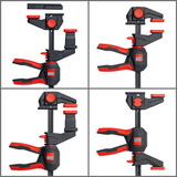 BESSEY 2x serre-joint de table à une main avec poignée pivotante (EZR360-15SET) Noir/Rouge