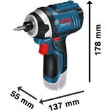 Bosch Visseuse à chocs sans fil GDR 12V-105 Professional Bleu/Noir, Douille à choc, Noir, Bleu, 1/4", 2600 tr/min, 105 N·m, Secteur
