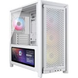 Corsair FRAME 4000D LCD RS ARGB Premium boîtier midi tower Blanc | 3x USB-C | RGB | Verre Trempé